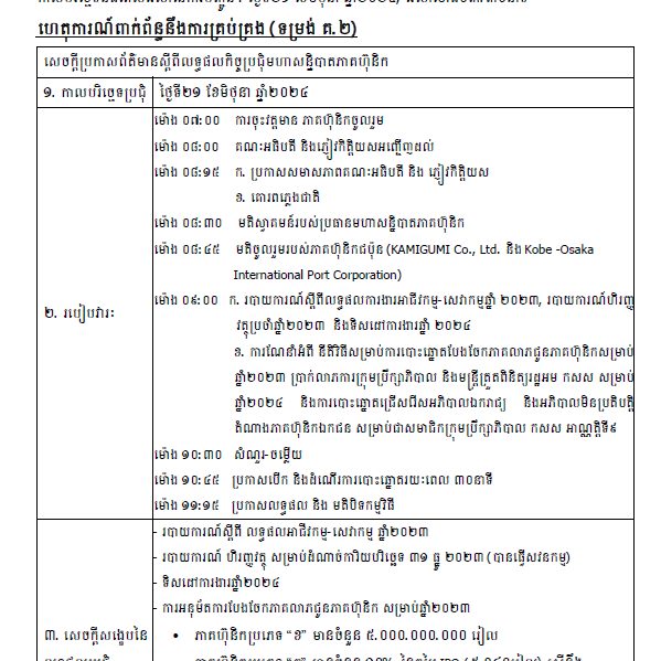 Announcement for timely Disclosure on June 21, 2024, at 15:30 about Management (form C.2)