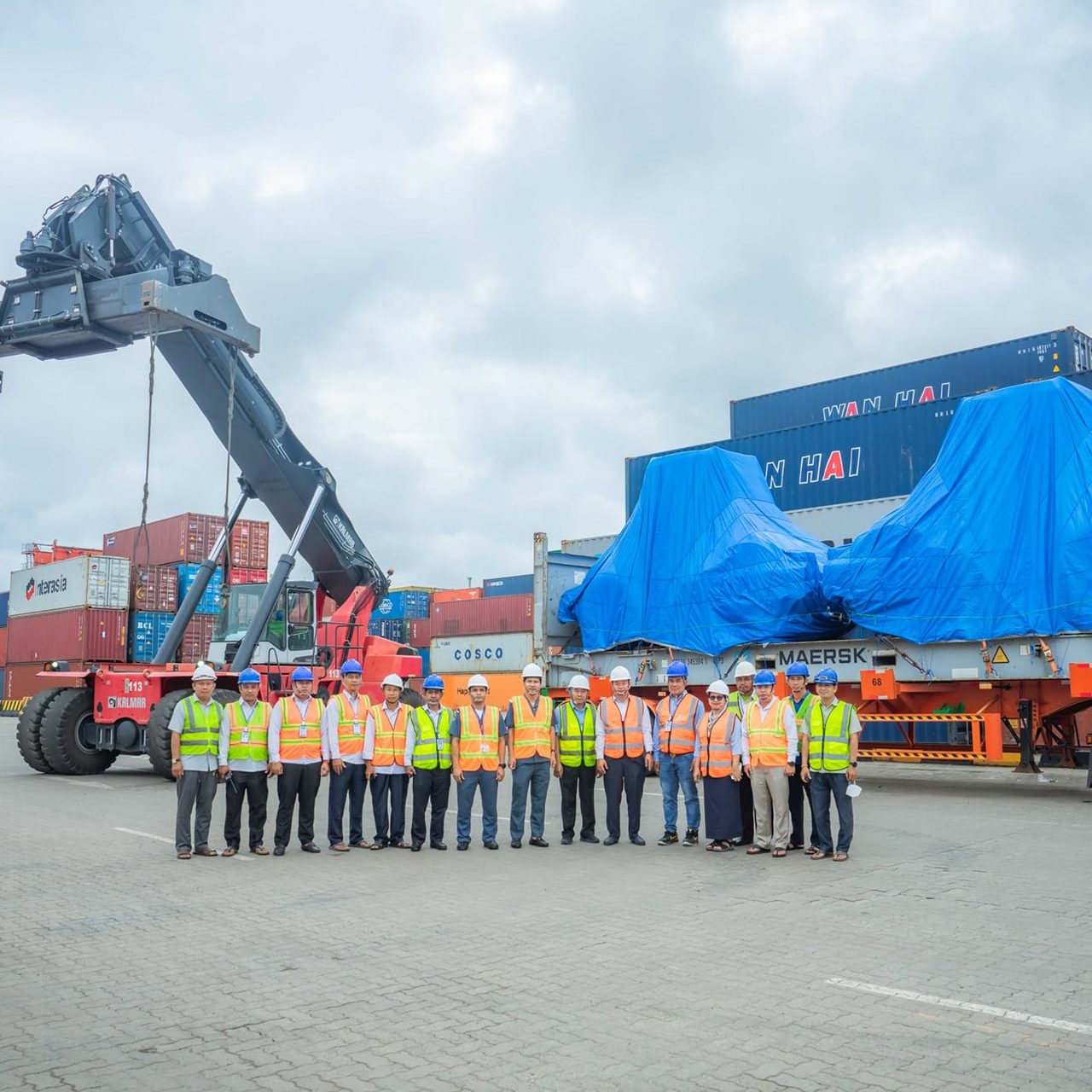 Discharged a transshipment container