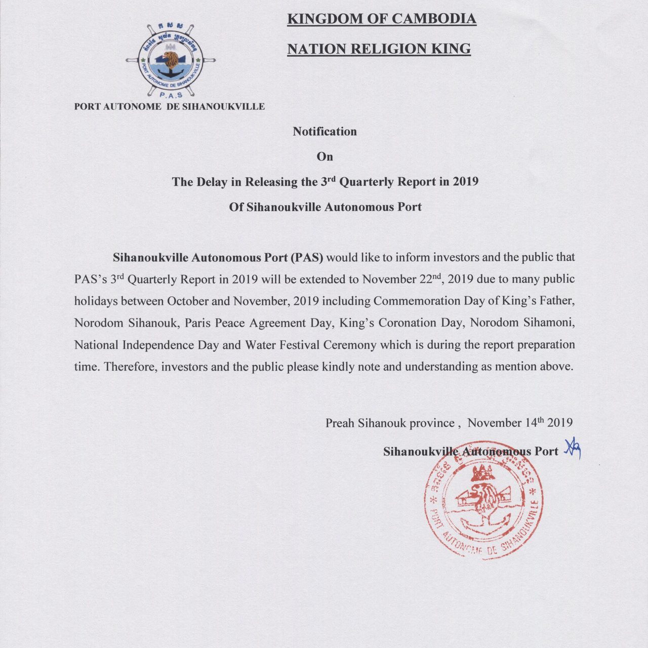 Press release on the results of the 6th Board of Directors meeting of the 7th CE